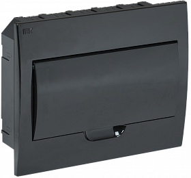 Корпус модульный пластиковый встраиваемый ЩРВ-П-12 черный черная дверь IP41 IEK