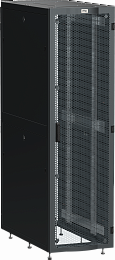 ITK LINEA S Шкаф серверный 19" 48U 600х1000мм передняя дверь двухстворчатая перфорированная задняя дверь перфорированная черный RAL 9005