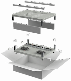 ITK LINEA E Комплект основание и крыша 600х800мм для шкафа 18-47U серый