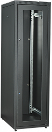 ITK Шкаф сетевой напольный LINEA E 47U 600х600мм стеклянная передняя дверь задняя металлическая черный