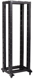 ITK Стойка открытая монтажная двухрамная LINEA F 37U 600x600мм на роликах черная