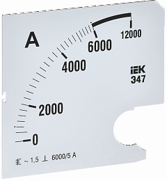 Шкала сменная для амперметра Э47 6000/5А класс точности 1,5 96х96мм IEK