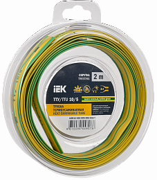Трубка термоусадочная ТТУ нг-LS 10/5 желто-зеленая (2м/упак) IEK