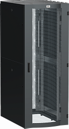 ITK LINEA S Шкаф серверный 19" 48U 800х1200мм передняя дверь двухстворчатая перфорированная задняя дверь перфорированная черный RAL 9005