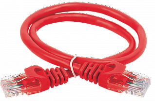 ITK Коммутационный шнур (патч-корд) кат.6 UTP PVC 15м красный
