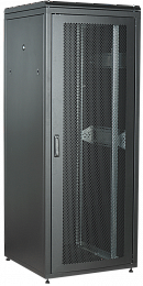 ITK Шкаф сетевой напольный 19" LINEA N 18U 800х800мм перфорированная передняя дверь, задняя металлическая черный