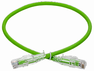 ITK Коммутационный шнур кат.6A UTP LSZH 2м standart с ленточным замком зеленый