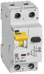 Автоматический выключатель дифференциального тока АВДТ32EM C32 100мА IEK