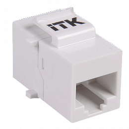 ITK Проходной адаптер кат.5E UTP, RJ45-RJ45 (8P8C), тип Keystone Jack, белый