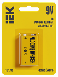 Батарейка щелочная Alkaline Optima 6LR61 9V (1шт/блистер) IEK
