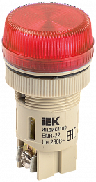 Лампа ENR-22 сигнальная d=22мм красный неон/240В цилиндр IEK