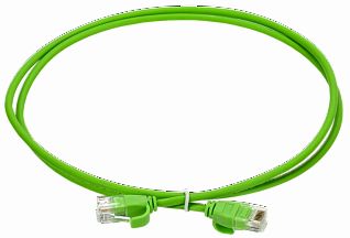 ITK Коммутационный шнур кат.6 UTP LSZH 1м slim колпачок с язычком зеленый