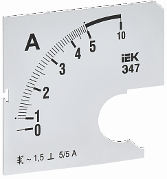 Шкала сменная для амперметра Э47 5/5А класс точности 1,5 72х72мм IEK