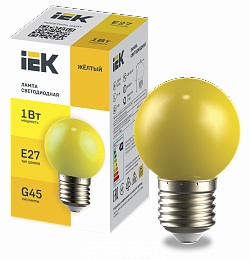 LIGHTING Лампа светодиодная декоративная G45 шар 1Вт 230В желтый E27 IEK