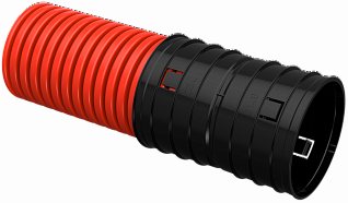 ELASTA Труба гофрированная двустенная жесткая ПНД d=140мм красная (5,7м) IEK