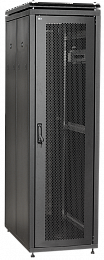 ITK Шкаф сетевой напольный 19" LINEA N 42U 600х1000мм с L-профилями перфорированные двери черный