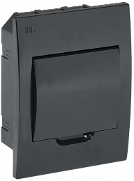 Корпус модульный пластиковый встраиваемый ЩРВ-П-6 черный черная дверь IP41 IEK