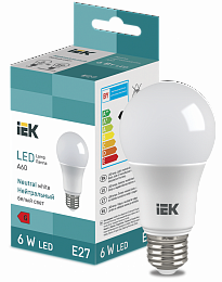LED Bulb A60 510lm 4000K E27 IEK