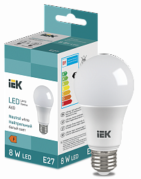 LED Bulb A60 710lm 4000K E27 IEK