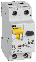 Автоматический выключатель дифференциального тока АВДТ32EM C16 30мА IEK