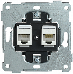 Розетка 2-местная компьютерная РК10-2-Б RJ45 Cat5e BOLERO IEK