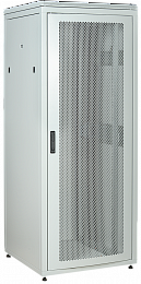 ITK Шкаф сетевой напольный 19" LINEA N 18U 800х800мм перфорированная передняя дверь, задняя металлическая серый