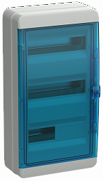 TEKFOR Корпус пластиковый КМПн-36 IP65 синяя прозрачная дверь IEK