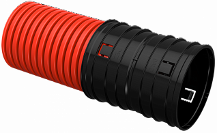 ELASTA Труба гофрированная двустенная жесткая ПНД d=160мм красная (5,7м) IEK