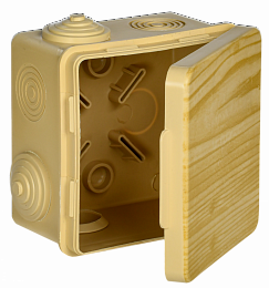 Коробка распаячная КМ для открытой проводки с откидной крышкой 80х80х50мм IP54 7 гермовводов сосна IEK