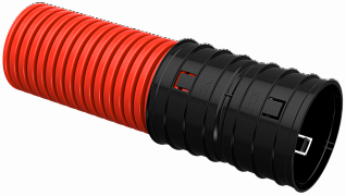 ELASTA Труба гофрированная двустенная жесткая ПНД d=125мм красная (6м) IEK