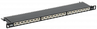 ITK 0,5U патч-панель кат.6A STP 24 порта экранированная (Dual IDC) высокой плотности