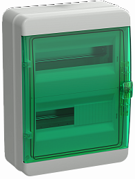 TEKFOR Корпус пластиковый КМПн-24 IP65 зеленая прозрачная дверь IEK