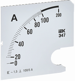 Шкала сменная для амперметра Э47 100/5А класс точности 1,5 96х96мм IEK