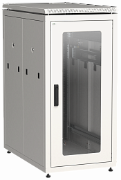 ITK LINEA N Шкаф напольный сетевой 19" 28U 800х1000мм стеклянная передняя дверь задняя перфорированная серый