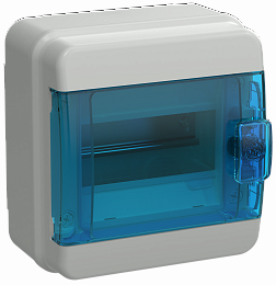 TEKFOR Корпус пластиковый КМПн-6 IP65 синяя прозрачная дверь IEK