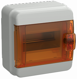 TEKFOR Корпус пластиковый КМПн-6 IP65 оранжевая прозрачная дверь IEK