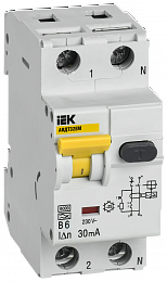 Автоматический выключатель дифференциального тока АВДТ32EM В6 30мА IEK