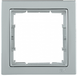 Рамка 1-местная квадратная РУ-1-БС BOLERO Q1 серебряный IEK