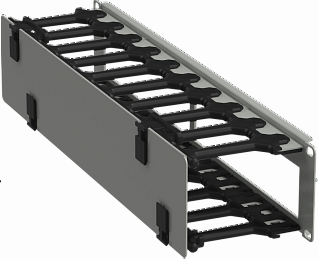 ITK Кабель-органайзер горизонтальный 19" 2U серый РФ