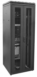 ITK Шкаф сетевой напольный 19" LINEA N 38U 800х800мм двустворчатая перфорированная дверь, задняя перфорированная черный