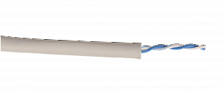ITK Кабель связи витая пара ШПД U/UTP кат.5E 1 пара solid PVC 500м серый
