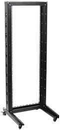 ITK Стойка открытая монтажная однорамная LINEA F 37U 600x600мм на роликах черная