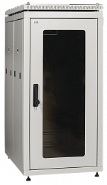ITK Шкаф сетевой напольный 19" LINEA N 18U 600х1000мм стеклянная передняя дверь серый