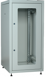 ITK Шкаф сетевой напольный LINEA E 18U 600х800мм стеклянная передняя дверь задняя металлическая серый