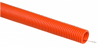 Труба гофрированная ПНД d=32мм с зондом оранжевая тяжелая (25м) IEK