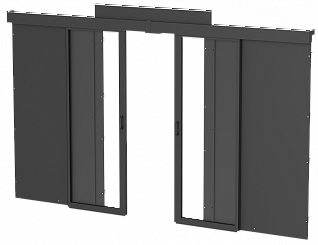 ITK by ZPAS Комплект дверей раздвижных холодного коридора 42U 1200мм с доводчиком на ножках черный