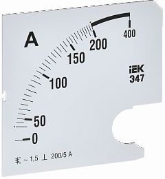 Шкала сменная для амперметра Э47 200/5А класс точности 1,5 96х96мм IEK