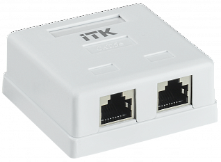 ITK Настенная информационная розетка RJ45 кат.5e FTP 2-порта