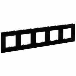 SKANDY Рамка 5-местная SK-F25Bl стекло черный IEK