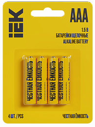 Батарейка щелочная Alkaline Optima LR03/AAA (4шт/блистер) IEK